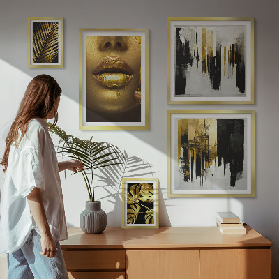 Polittico con cornice Facce di piante in stile glamour