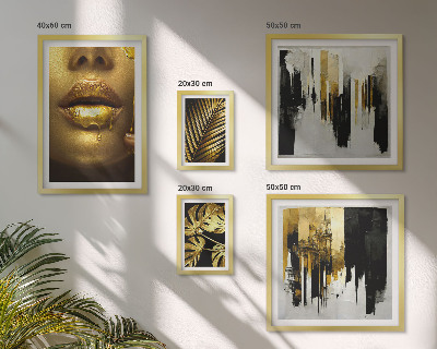 Polittico con cornice Facce di piante in stile glamour