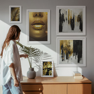 Polittico con cornice Facce di piante in stile glamour