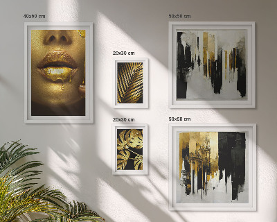Polittico con cornice Facce di piante in stile glamour