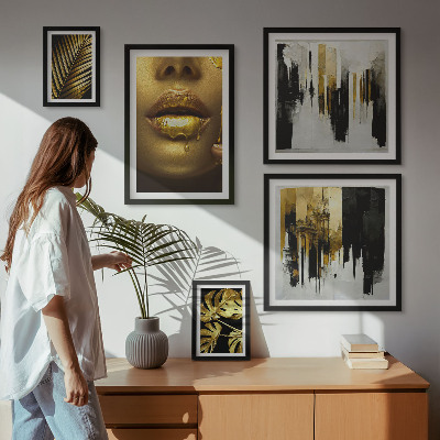 Polittico con cornice Facce di piante in stile glamour