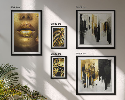 Polittico con cornice Facce di piante in stile glamour