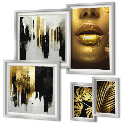 Polittico con cornice Facce di piante in stile glamour