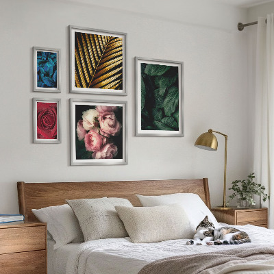 Set di 5 quadri Motivi floreali vegetali