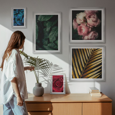Set di 5 quadri Motivi floreali vegetali