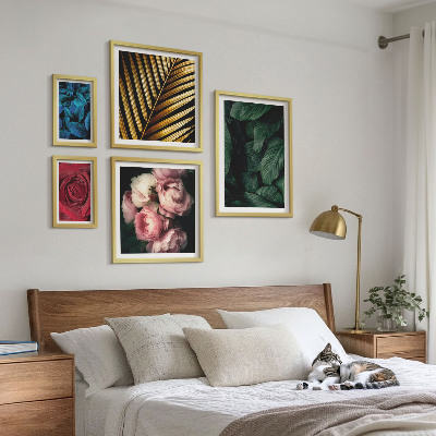 Set di 5 quadri Motivi floreali vegetali