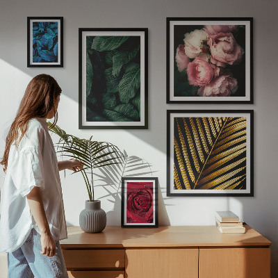 Set di 5 quadri Motivi floreali vegetali