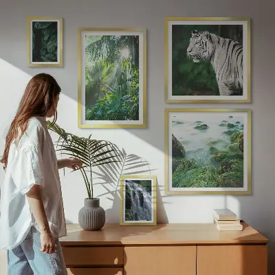Set di quadri incorniciati con animali della natura tropicale