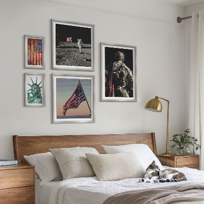 Set di 5 quadri Simbolismo americano della storia
