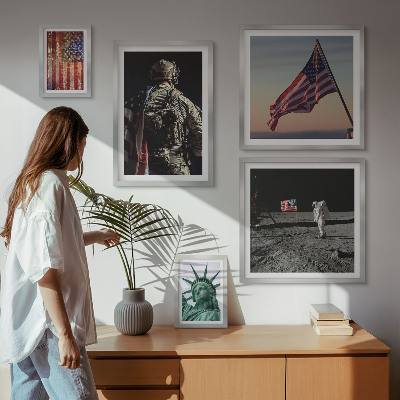 Set di 5 quadri Simbolismo americano della storia