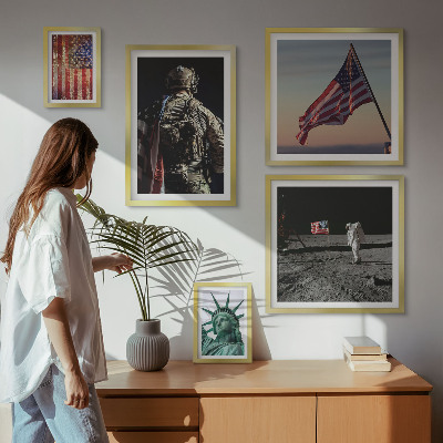 Set di 5 quadri Simbolismo americano della storia
