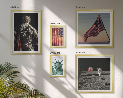Set di 5 quadri Simbolismo americano della storia