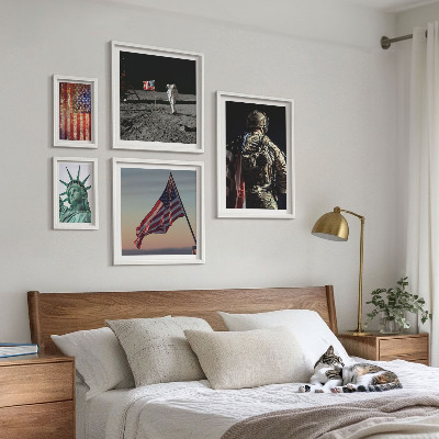 Set di 5 quadri Simbolismo americano della storia