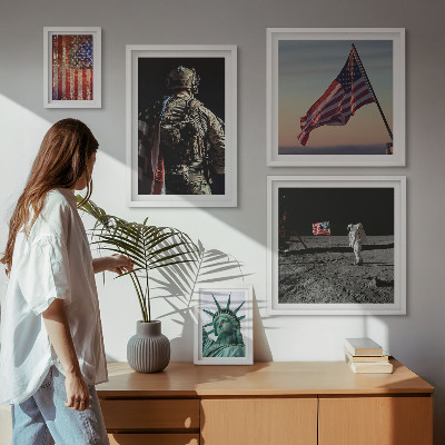 Set di 5 quadri Simbolismo americano della storia