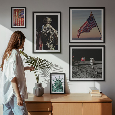 Set di 5 quadri Simbolismo americano della storia