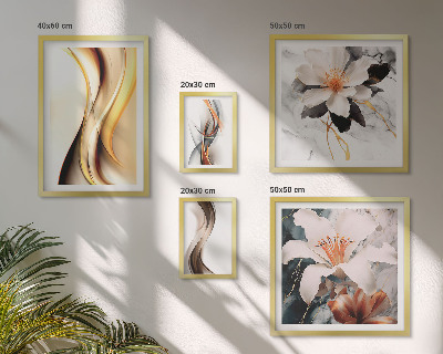 Polittico con cornice Eleganti fiori astratti