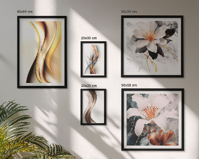 Polittico con cornice Eleganti fiori astratti