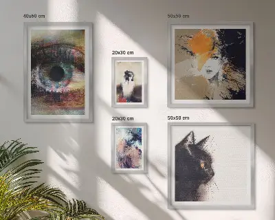 Set di 5 quadri con ritratti astratti nell'arte moderna