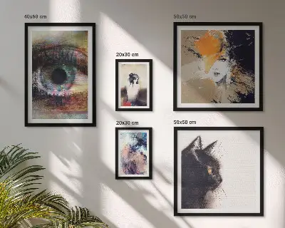 Set di 5 quadri con ritratti astratti nell'arte moderna