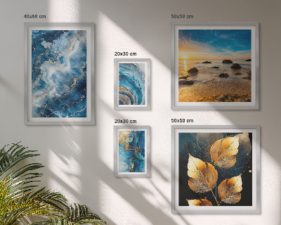Set di quadri incorniciati Paesaggi astratti blu