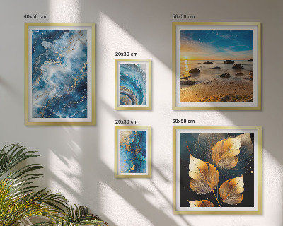 Set di quadri incorniciati Paesaggi astratti blu