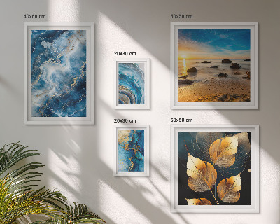 Set di quadri incorniciati Paesaggi astratti blu