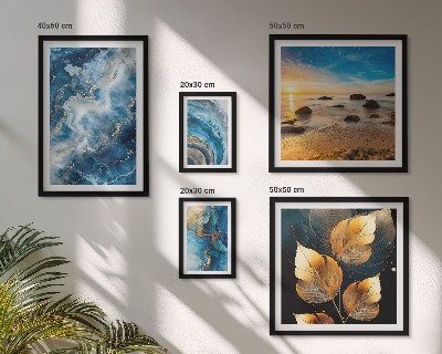Set di quadri incorniciati Paesaggi astratti blu