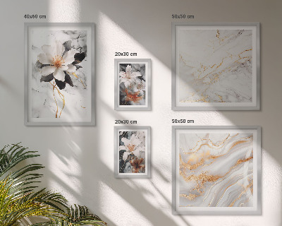 Polittico con cornice Fiori marmo eleganza