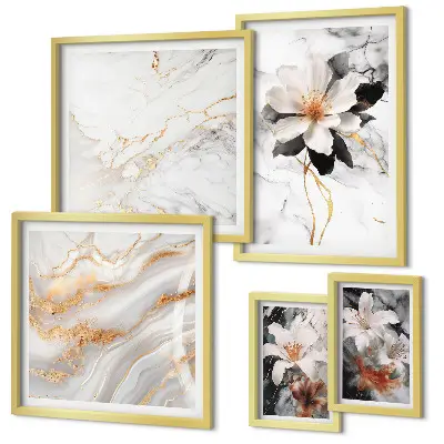 Polittico con cornice fiori di marmo con design elegante