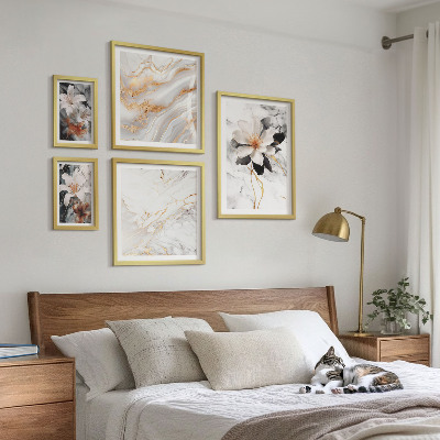 Polittico con cornice Fiori marmo eleganza
