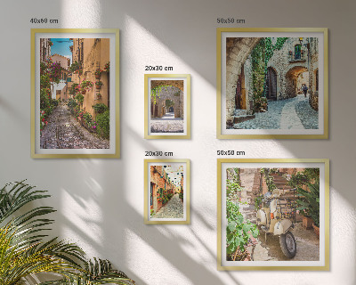 Set di quadri incorniciati Strade incantevoli adornate di fiori