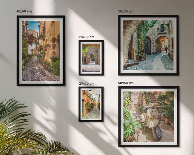 Set di quadri incorniciati Strade incantevoli adornate di fiori