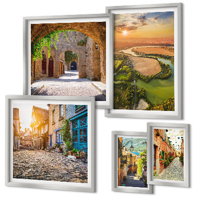 Set di 5 quadri Strade affascinanti e pittoresche