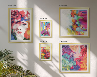 Set di 5 quadri Ritratti astratti colorati