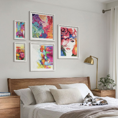 Set di 5 quadri Ritratti astratti colorati