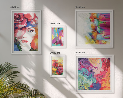 Set di 5 quadri Ritratti astratti colorati