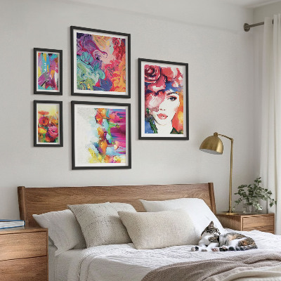 Set di 5 quadri Ritratti astratti colorati