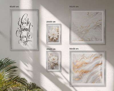 Set di quadri incorniciati Eleganti fiori interni in marmo