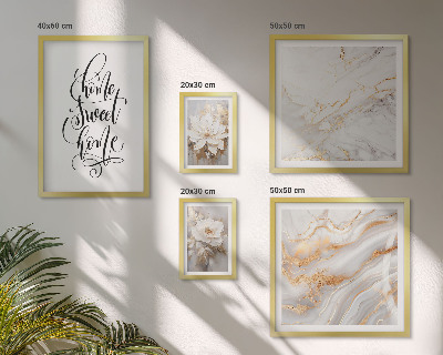 Set di quadri incorniciati Eleganti fiori interni in marmo