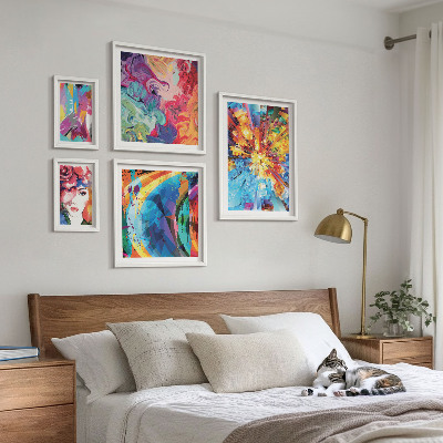 Set di 5 quadri Composizioni astratte e colorate