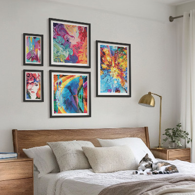 Set di 5 quadri Composizioni astratte e colorate