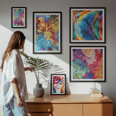 Set di 5 quadri Composizioni astratte e colorate