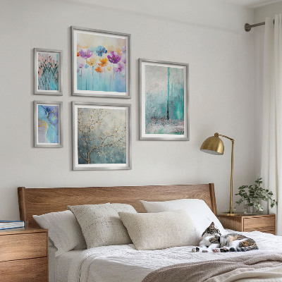 Set di quadri incorniciati Paesaggi astratti con fiori