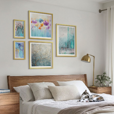 Set di quadri incorniciati Paesaggi astratti con fiori