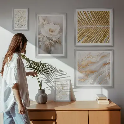 Set di 5 quadri con eleganti motivi floreali