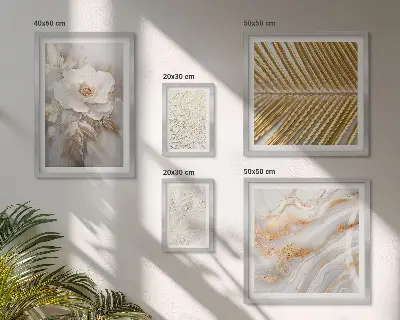Set di 5 quadri con eleganti motivi floreali