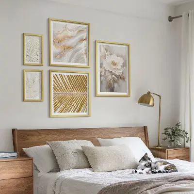 Set di 5 quadri con eleganti motivi floreali