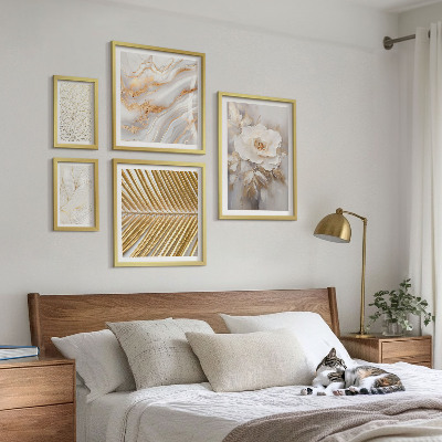 Set di 5 quadri Eleganti motivi floreali