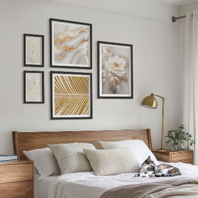Set di 5 quadri Eleganti motivi floreali