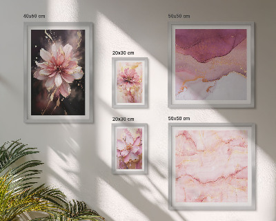 Set di 5 quadri Composizioni floreali rosa
